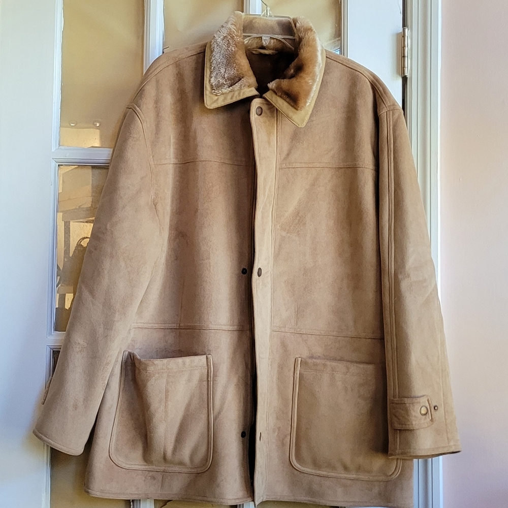 SPLITRAIL Genuine Outdoors Faux Suede Faux Fur Coat Size Large